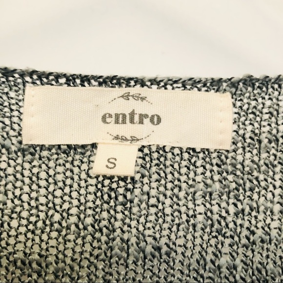 ENTRO Crossover Fringe Sweater Grey Small - Picture 9 of 11